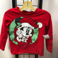 Disney Red Christmas Child Size 3 Girl's Shirt