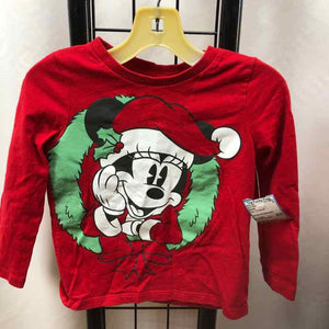 Disney Red Christmas Child Size 3 Girl's Shirt