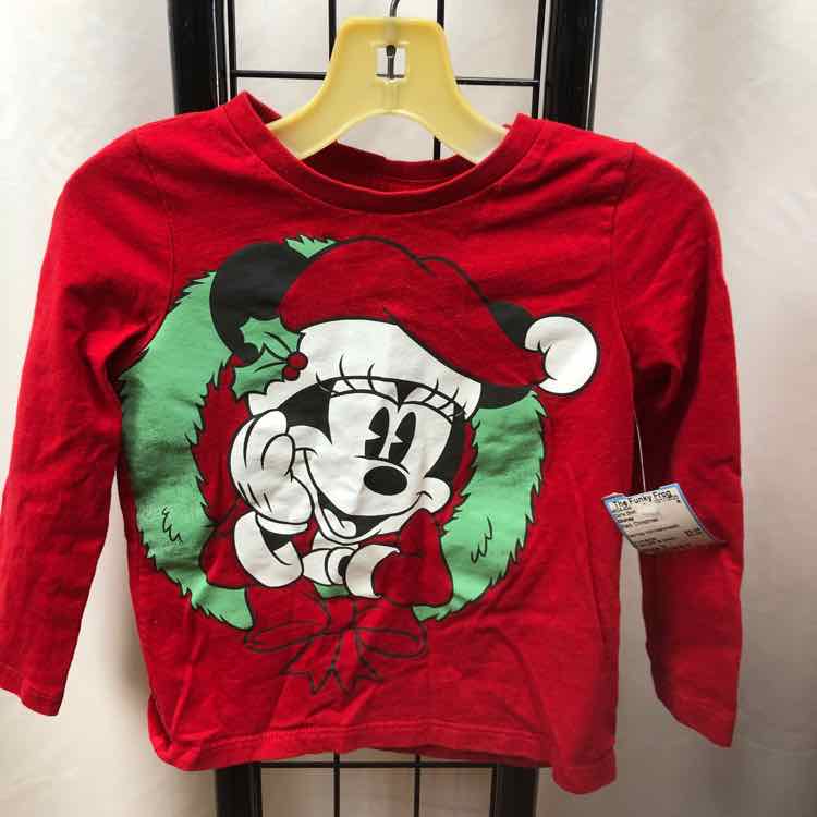 Disney Red Christmas Child Size 3 Girl's Shirt