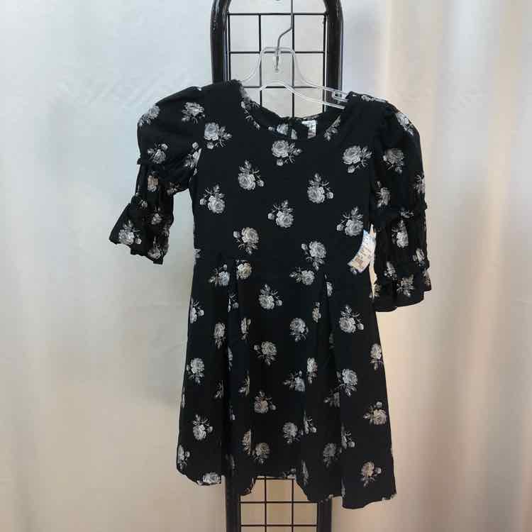 Gap Black Floral Child Size 7/8 Girl's Dress