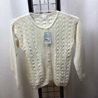 Janie and Jack White Solid Child Size 8 Girl's Sweater