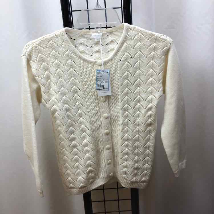 Janie and Jack White Solid Child Size 8 Girl's Sweater