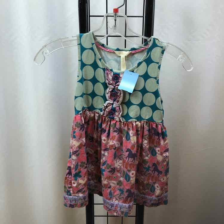 Matilda Jane Blue Dotted Child Size 8 Girl's Shirt