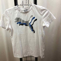 Puma White Logo Child Size 7/8 Boy's Shirt