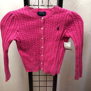 Polo-Ralph Lauren Pink Solid Child Size 6 Girl's Sweater