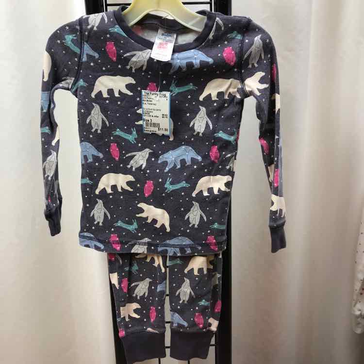 Mini Boden Blue Patterned Child Size 3 Girl's Pajamas