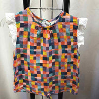 Miki Miette Rainbow Checkered Child Size 8 Girl's Shirt