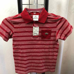 lacoste Red Stripe Child Size 8 Boy's Shirt