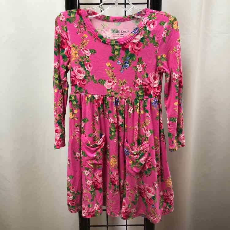 Angel Dear Pink Floral Child Size 12-18 m Girl's Dress