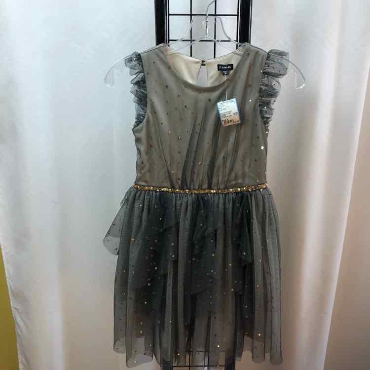 Zunie Gray Stars Child Size 8 Girl's Dress