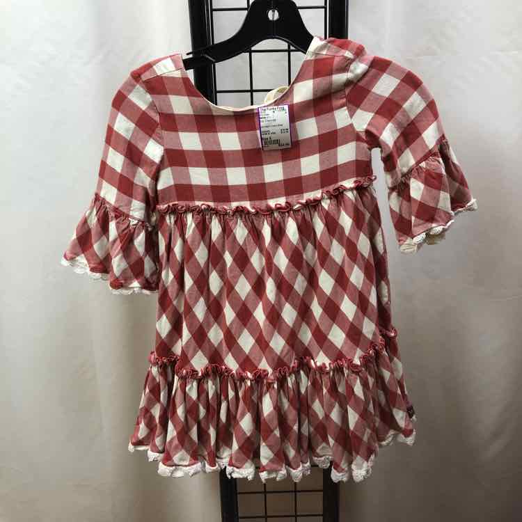 Matilda Jane Rust Checkered Child Size 6 Girl's Dress