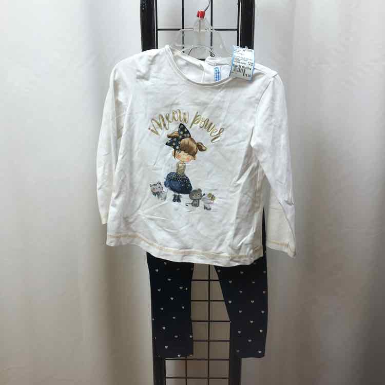 Mayoral White Graphic Child Size 36 Months Girl's Outfit