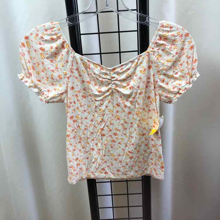 Art Class White Floral Child Size 7/8 Girl's Shirt