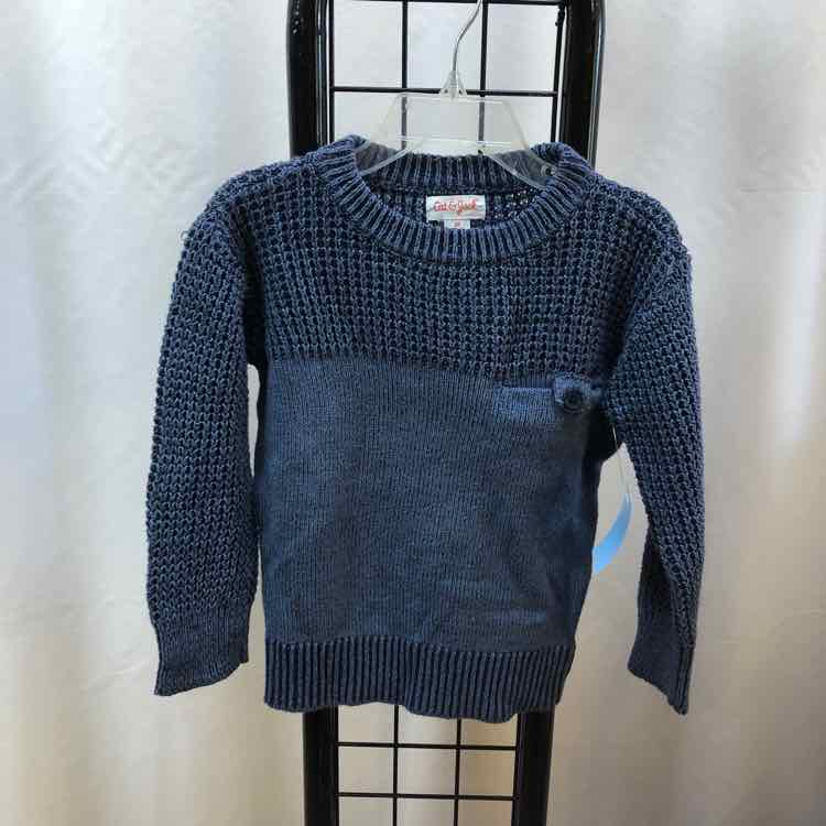 Cat & Jack Blue Solid Child Size 2 Boy's Sweater