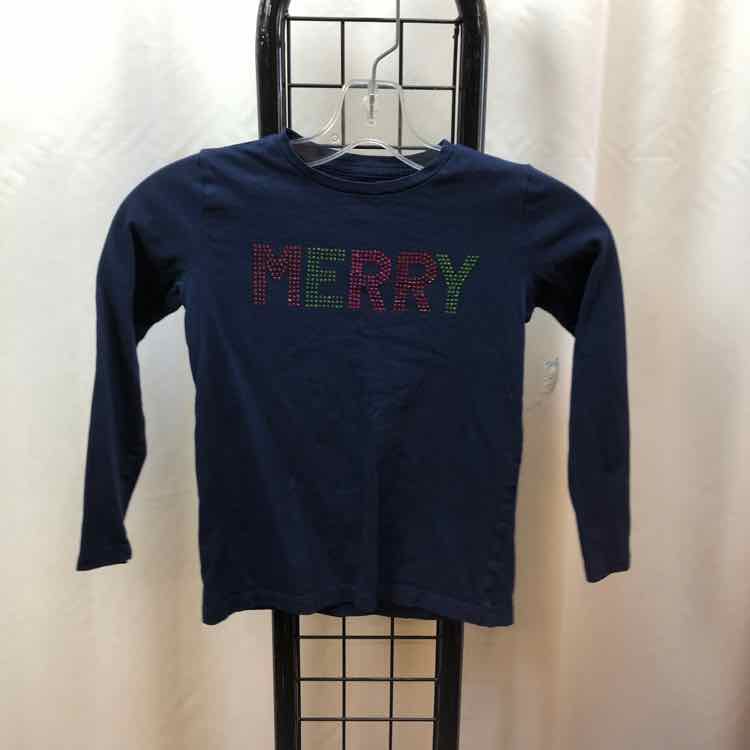 Crew Cuts Navy Christmas Child Size 6/7 Girl's Shirt