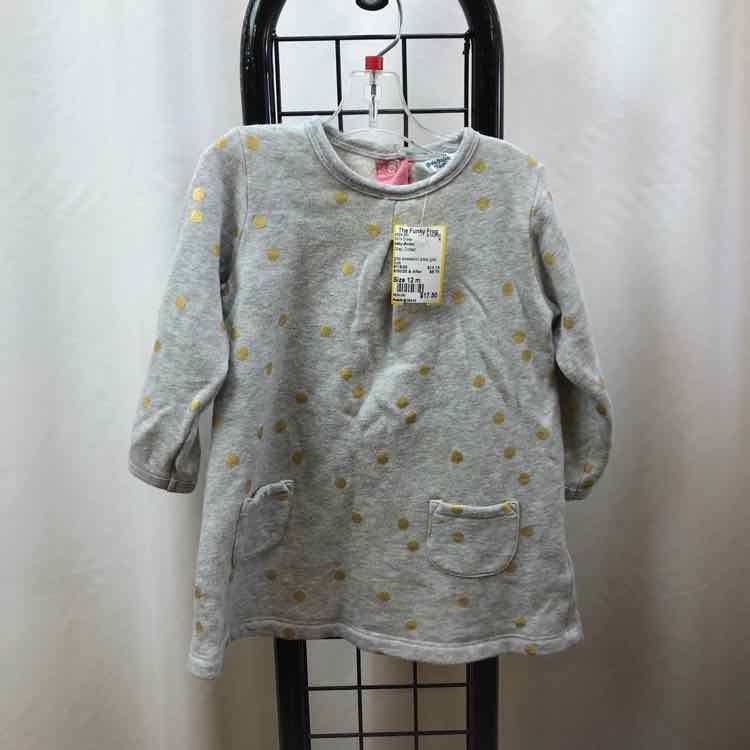 baby Boden Gray Dotted Child Size 12 m Girl's Dress