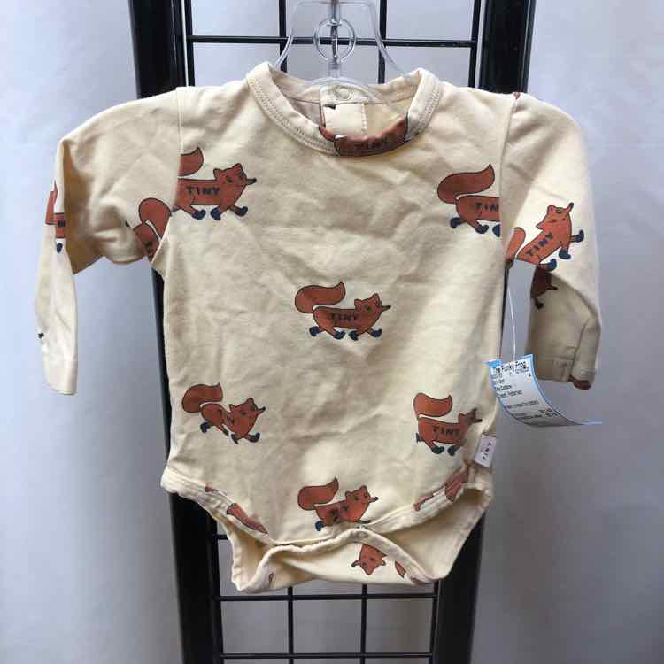 Tiny Cottons Cream Patterned Child Size 3 m Girl's Shirt