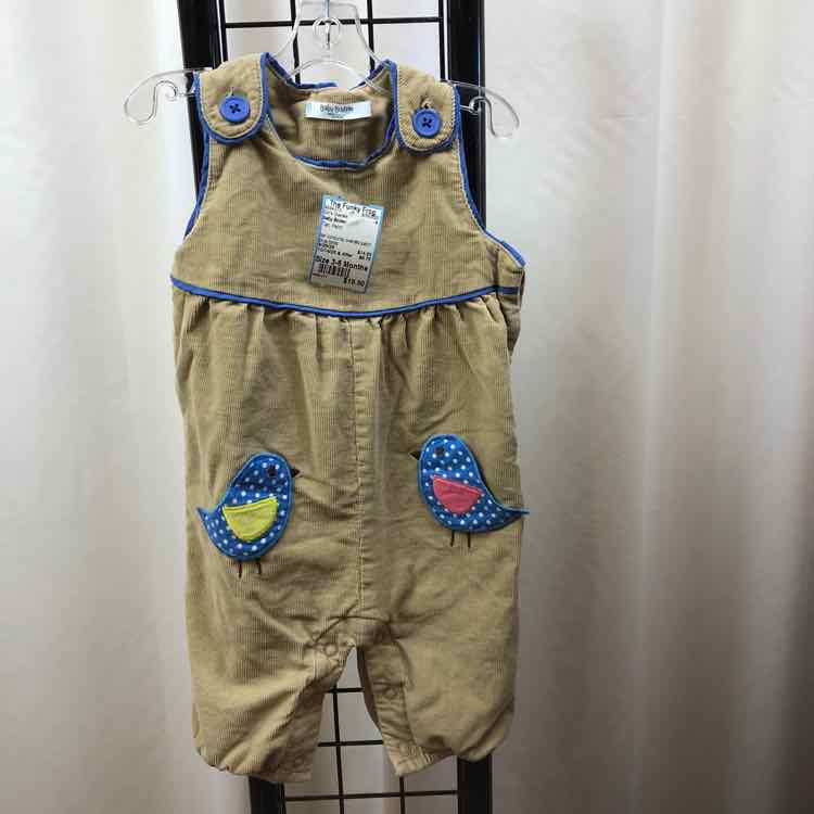 baby Boden Tan Patch Child Size 3-6 Months Girl's Overalls