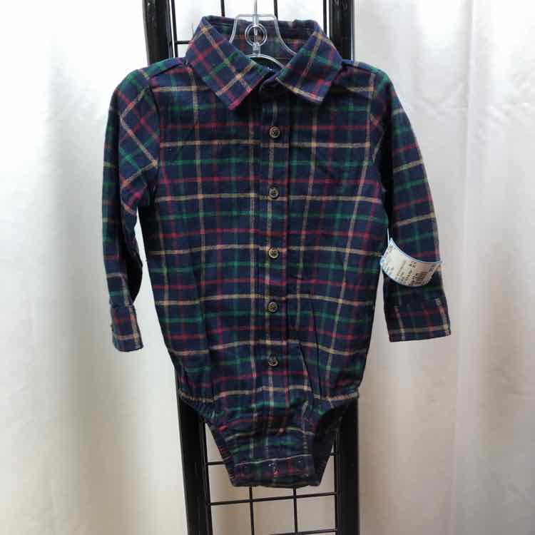 Carter's Navy Plaid Child Size 12 m Boy's Shirt