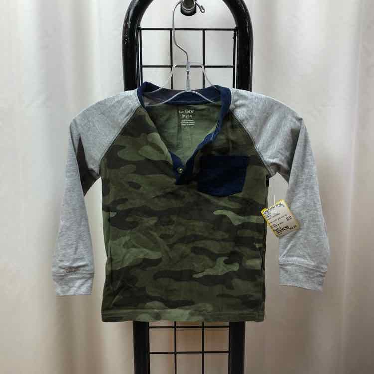 Carter's Green Camoflage Child Size 3 Boy's Shirt