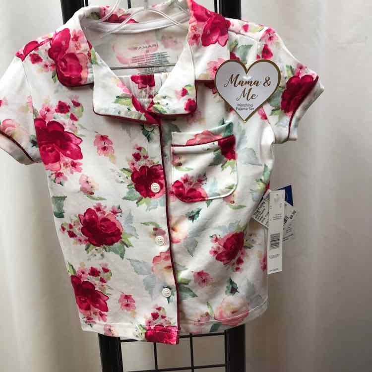 Tahari White Floral Child Size 2 Girl's Pajamas