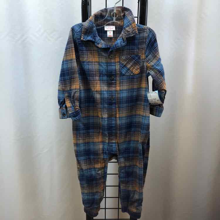 Cat & Jack Blue Plaid Child Size 18 m Boy's Outfit