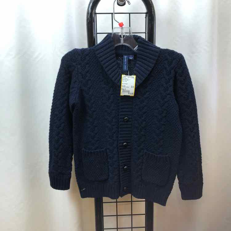 Janie and Jack Navy Solid Child Size 5 Boy's Sweater