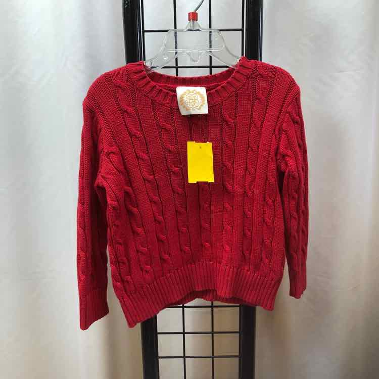 Beaufort Bonnet Co. Red Solid Child Size 3 Girl's Sweater