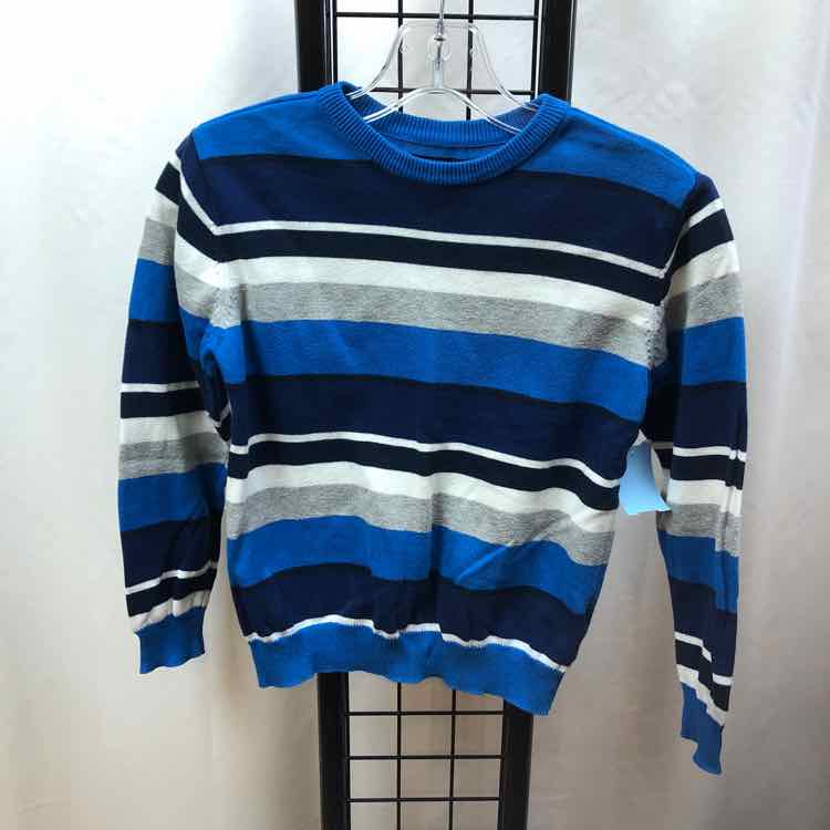 Basic Editions Blue Stripe Child Size 8 Boy's Sweater