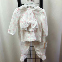 Little Me White Patterned Child Size 9 m Girl's Outfit