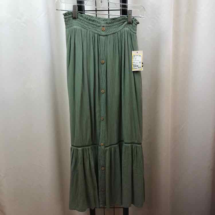 SO Green Solid Child Size 10 Girl's Skirt