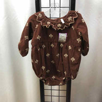 Rylee + Cru Brown Embroidered Child Size 12-18 m Girl's Romper