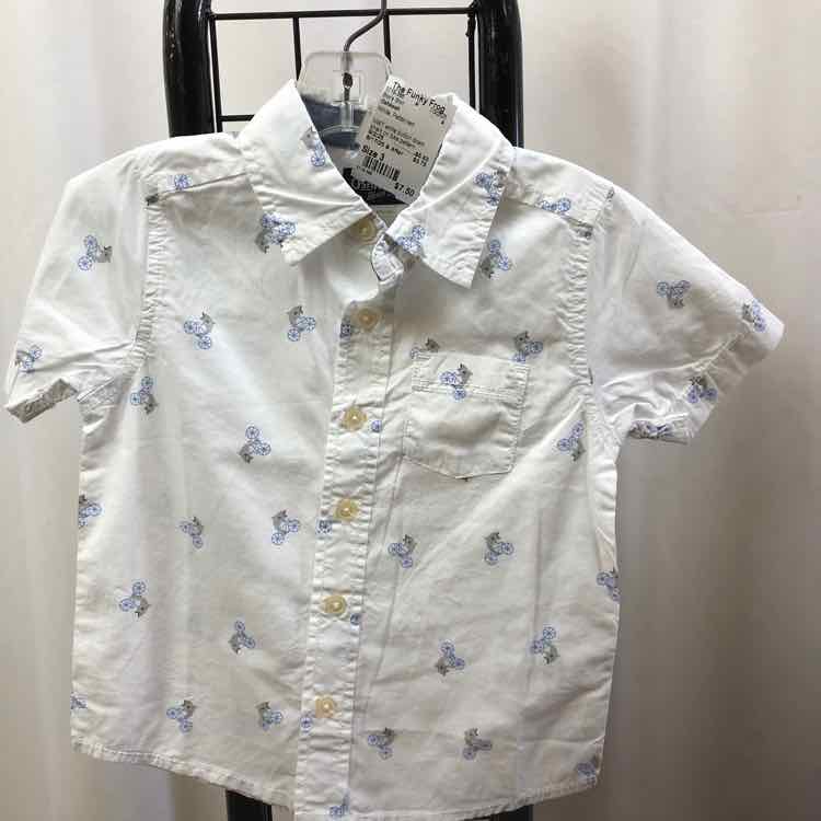 Oshkosh White Patterned Child Size 3 Boy's Shirt