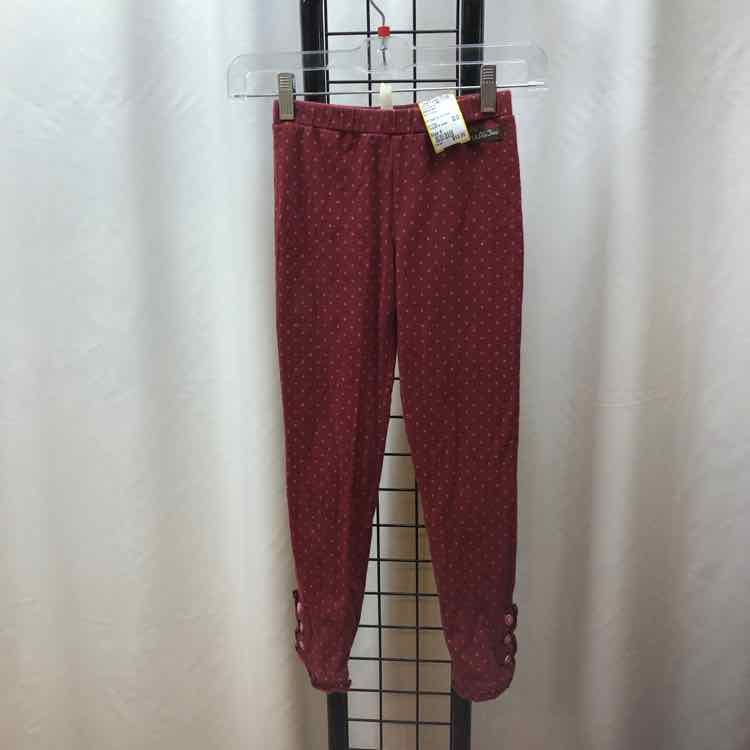 Matilda Jane Red Dotted Child Size 6 Girl's Leggings