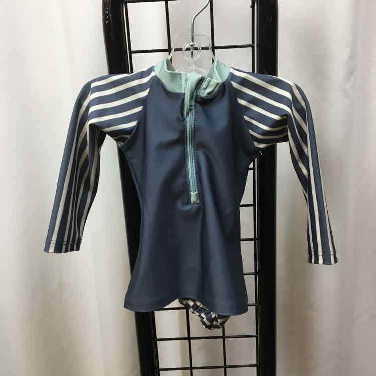 Pehr Gray Stripe Child Size 6-12 m Girl's Swimwear