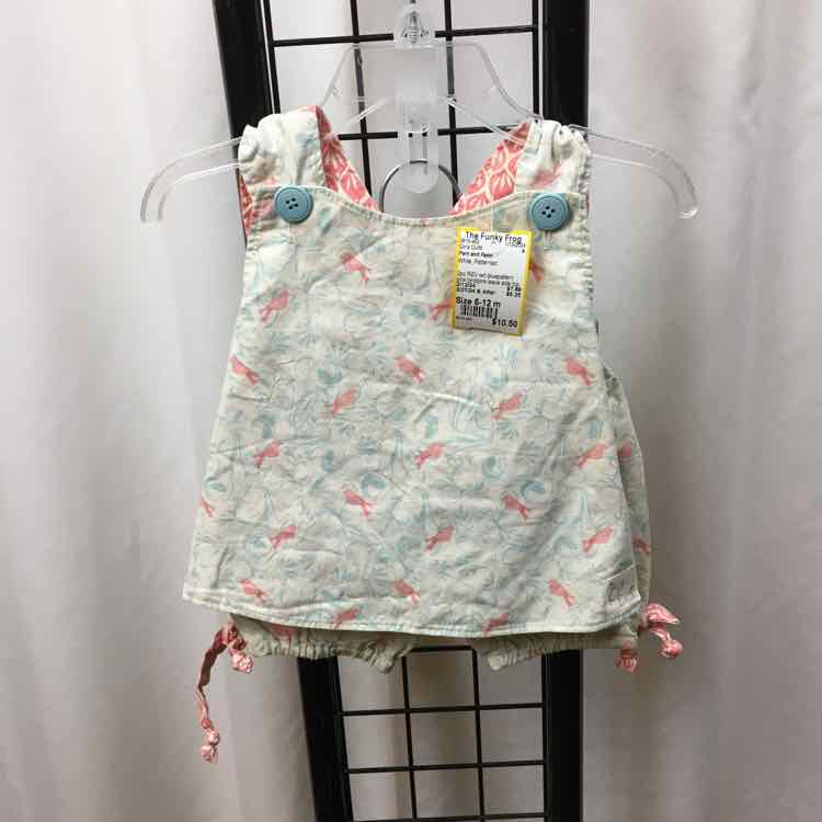 Fern and Fawn White Patterned Child Size 6-12 m Girl's Outfit
