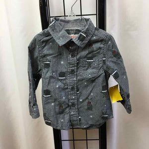 Cat & Jack Gray Patterned Child Size 12 m Boy's Shirt
