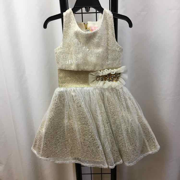 Zoe Ltd. Gold Sparkly Child Size 4 Girl's Dress