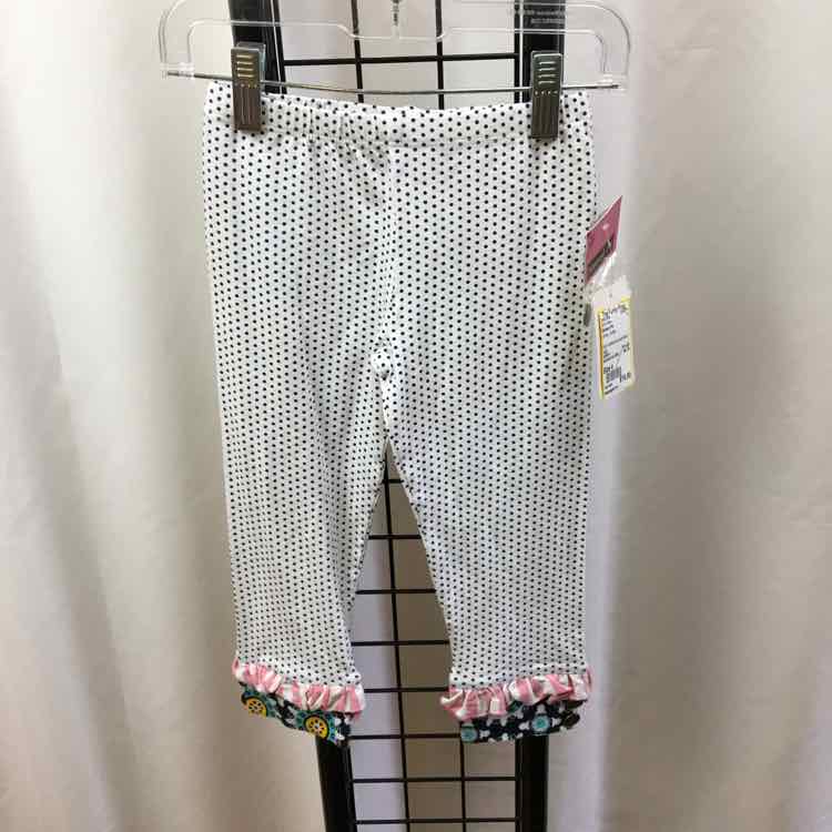 Mustard Pie White Dotted Child Size 4 Girl's Pants