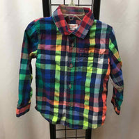 Cat & Jack Rainbow Plaid Child Size 4 Boy's Shirt