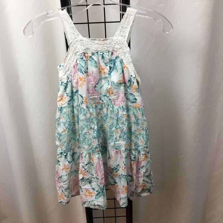 Art Class White Floral Child Size 5 Girl's Dress