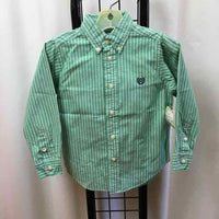 Chaps Green Stripe Child Size 5 Boy's Shirt