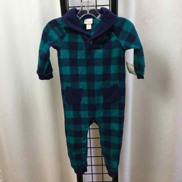 Cat & Jack Navy Plaid Child Size 18 m Boy's Outfit
