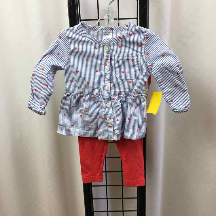 Carter's Blue Stripe Child Size 9 m Girl's Outfit