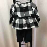 Carter's Black Plaid Child Size 6 m Girl's Outfit