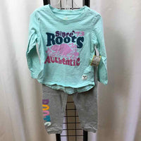 Roots Baby Blue Logo Child Size 4 Girl's Outfit