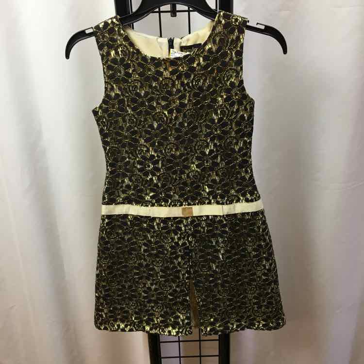 laundry by shelli segal Gold Floral Child Size 7 Girl's Dress