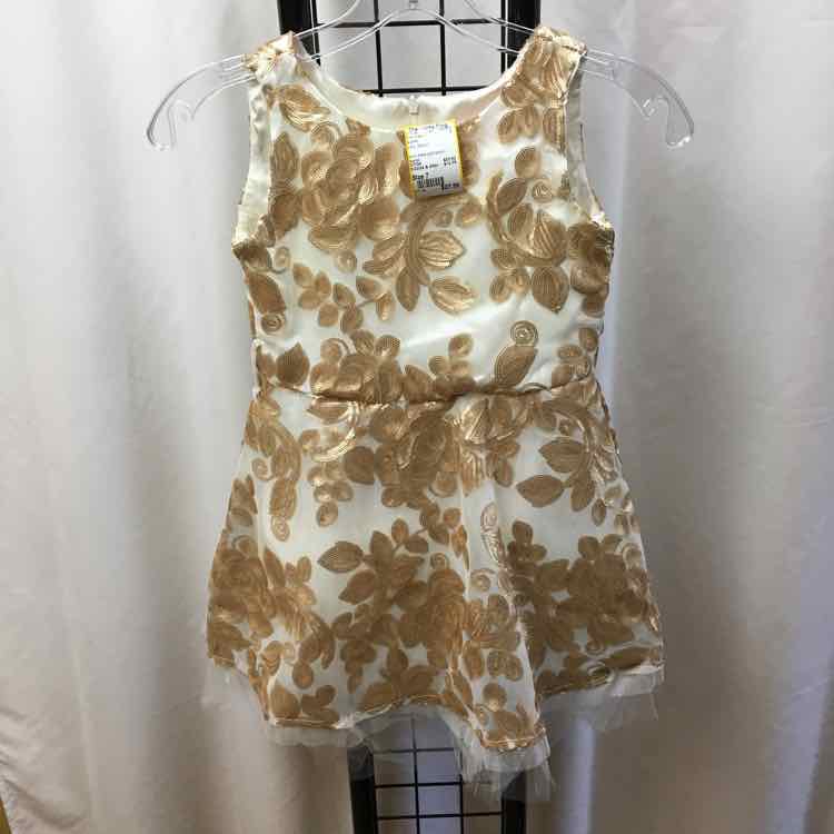le pink Ivory Sequin Child Size 7 Girl's Dress